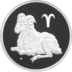 Монета 2 рубля 2003 года Знаки зодиака. Овен. Стоимость. Реверс