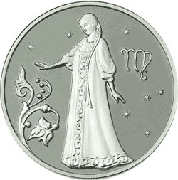 Монета 2 рубля 2005 года Знаки зодиака. Дева. Стоимость. Реверс