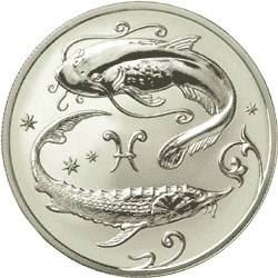 Монета 2 рубля 2005 года Знаки зодиака. Рыбы. Стоимость. Реверс
