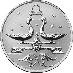 Монета 2 рубля 2005 года Знаки зодиака. Весы. Стоимость. Реверс