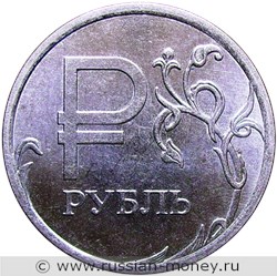 Монета 1 рубль 2014 года Графическое обозначение рубля в виде знака  (символ рубля). Стоимость, разновидности, цена по каталогу. Реверс
