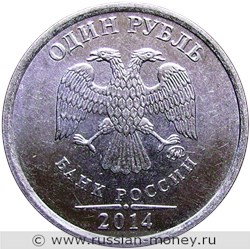 Монета 1 рубль 2014 года Графическое обозначение рубля в виде знака  (символ рубля). Стоимость, разновидности, цена по каталогу. Аверс