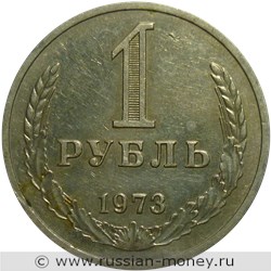 Монета 1 рубль 1973 года. Стоимость, разновидности, цена по каталогу. Реверс