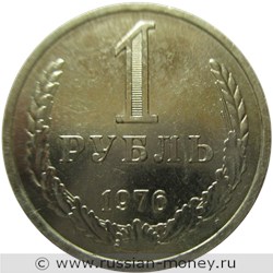 Монета 1 рубль 1976 года. Стоимость, разновидности, цена по каталогу. Реверс