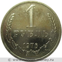 Монета 1 рубль 1976 года. Стоимость, разновидности, цена по каталогу. Реверс