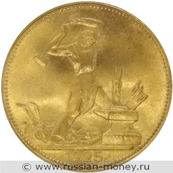 Монета Полтинник 1925 года (бронза). Реверс