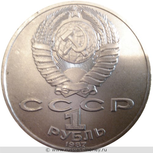 Монета 1 рубль 1987 года К.Э. Циолковский, 130 лет со дня рождения. Стоимость, разновидности, цена по каталогу. Аверс