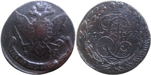 5 копеек 1769 года (ЕМ). Орёл 1763-1774 годов