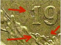 2 копейки 1989 года. Цифры даты тонкие, медно-цинковый сплав