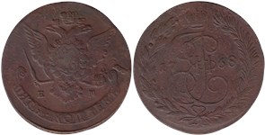 5 копеек 1768 года (ЕМ). Орёл 1763-1774 годов