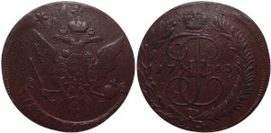 5 копеек 1763 года (ММ). Перечекан из 10 копеек 1762 года