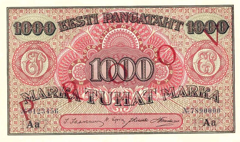 1000 марок 1922 года. Разновидности, подробное описание
