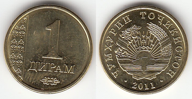 1 дирам 2011 года. Разновидности, подробное описание