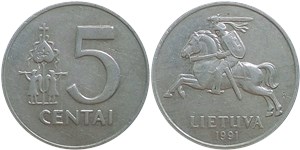 5 центов 1991 1991