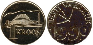 1 крона 1999 года 