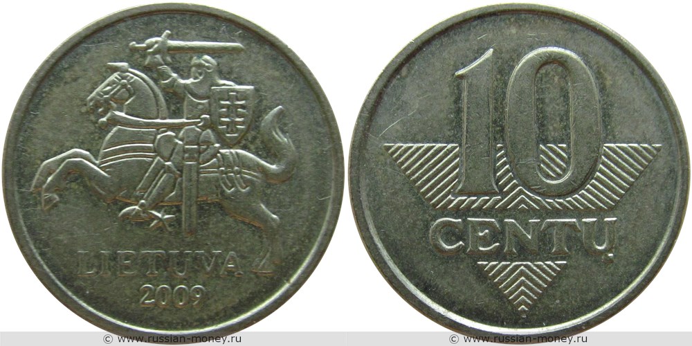 10 центов 2009 года. Разновидности, подробное описание