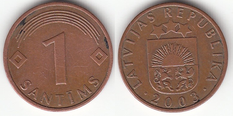 1 сантим 2003 года. Разновидности, подробное описание