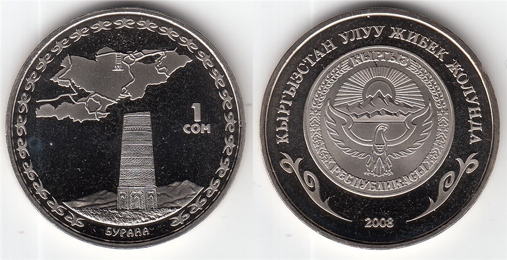 1 сом 2008 года Башня Бурана . Разновидности, подробное описание