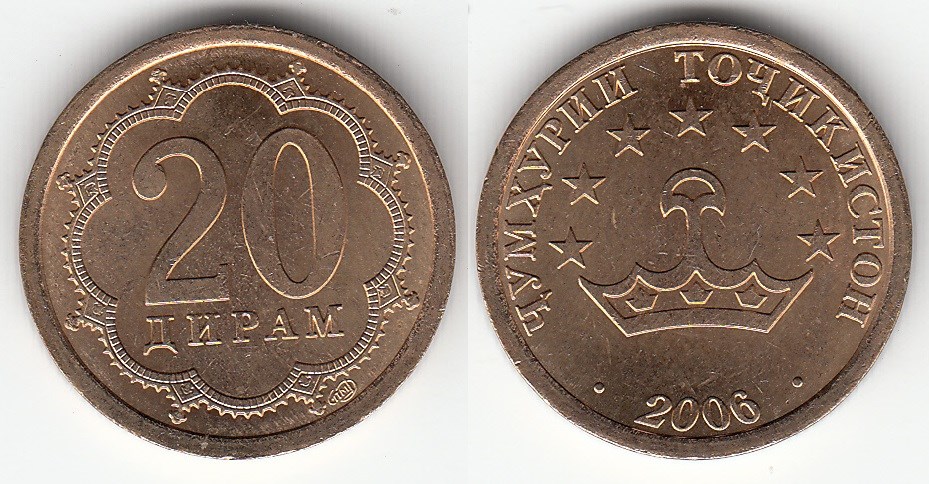20 дирамов 2006 года. Разновидности, подробное описание