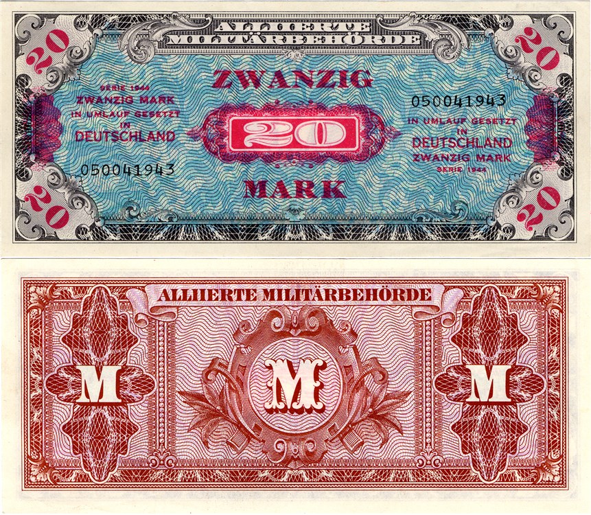 Банкнота 20 марок 1944