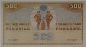 500 марок золотом. Финляндский банк 1909 1909