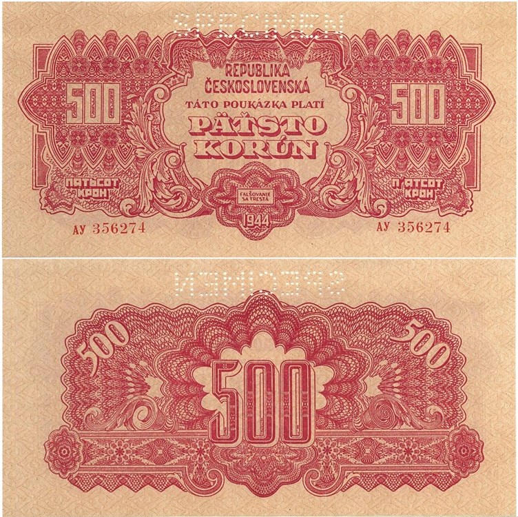 Банкнота 500 крон 1944 (SPECIMEN)
