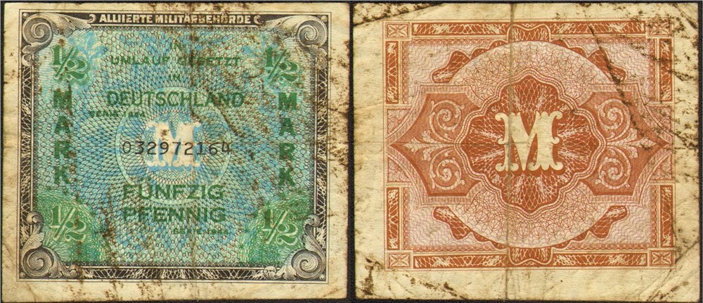 Банкнота 1/2 марки 1944