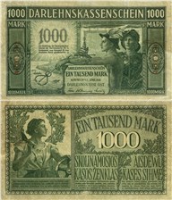 1000 марок. Ссудный кассовый знак 1918 1918